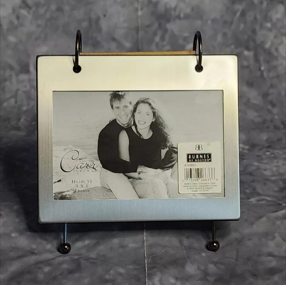 Burnes of Boston Brushed Silver Flip-its tabletop album by Burnes. Perfect Gift.